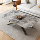 Glam 4 Legs Cocktail Table Single Stone Coffee Cocktail Table Clearhalo 'Coffee & Accent Tables' 'Coffee Tables' 'coffee_tables' 'furn' 'furn_coffee_tables' 'Furniture' 'Living Room Furniture' 1200x1200_6681bcb5-3117-4313-9279-dcdbe18f03ae