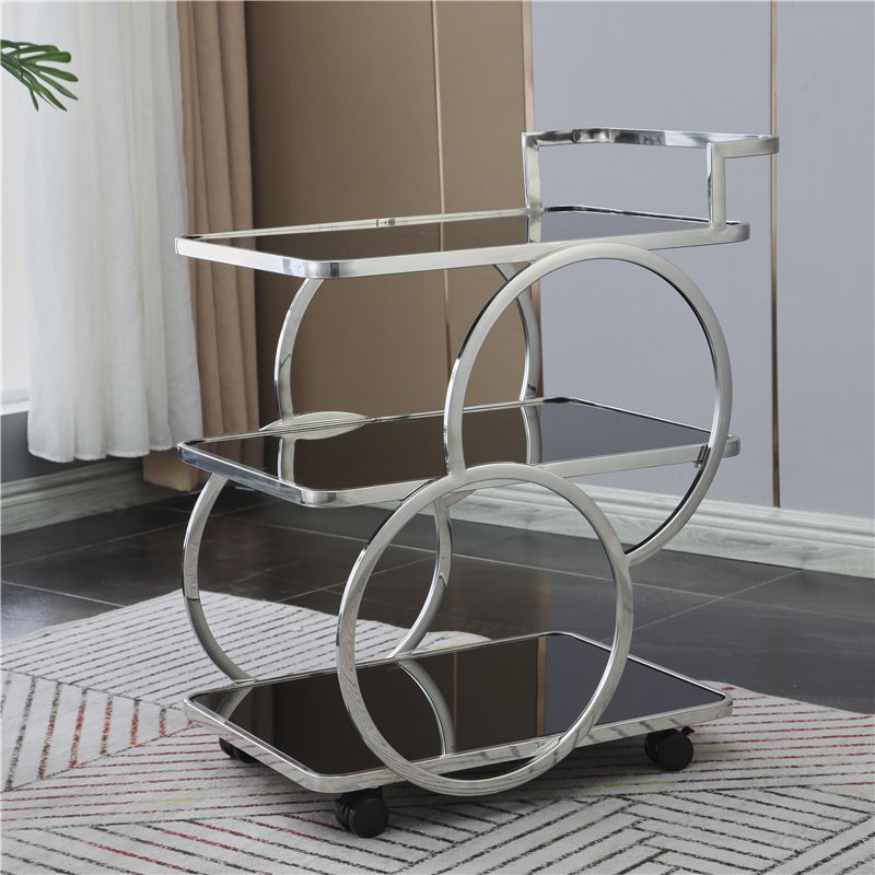 Tavolo da preparazione a rotolamento contemporaneo da 31,5 "H tavolo da preparazione in metallo rettangolare per sala da pranzo