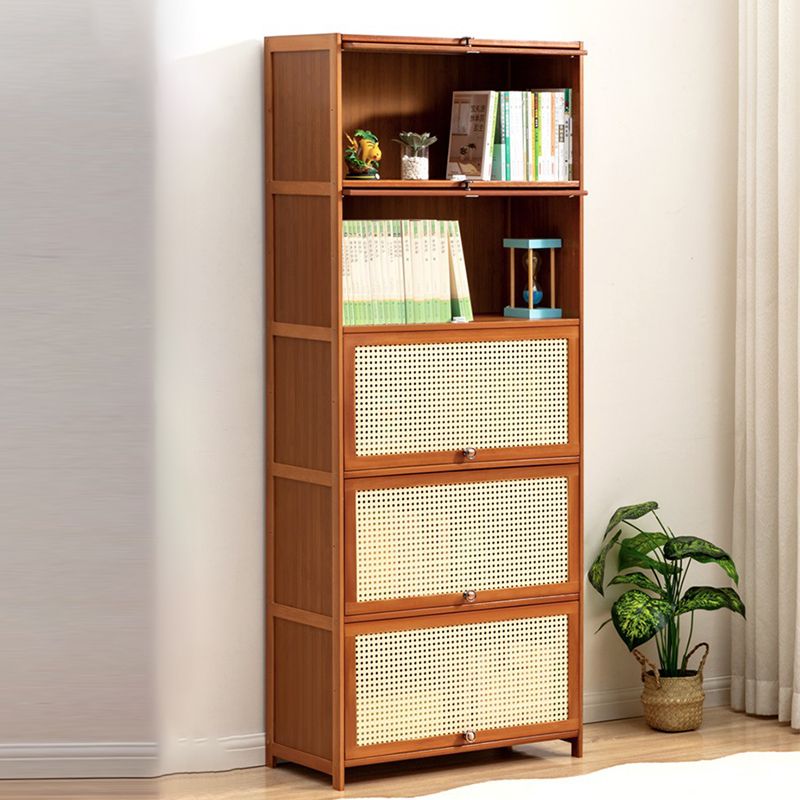 Brown Color Barrister Bookcase Contemporary Bamboo Bookcase for Home Office Clearhalo 'Bookcases' 'furn' 'furn_bookcases' 'Furniture' 'furniture_bookcases' 'kitchen' 'kitchen_bookcases' 'Living Room Furniture' 'Office Furniture' 1200x1200_6681fc43-a7fe-4bb8-b7ba-c43103b3fc09