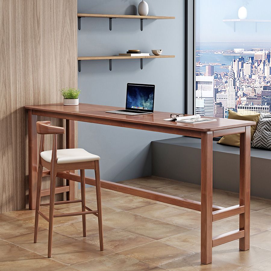 Contemporary Bar Dining Table Rectangle Wood Indoor Counter Table Clearhalo 'Bar Furniture' 'Bar Tables' 'bar_tables' 'furn' 'furn_bar_tables' 'Furniture' 'Kitchen & Dining Furniture' 1200x1200_668233a1-f276-4246-8baa-785809b381d2
