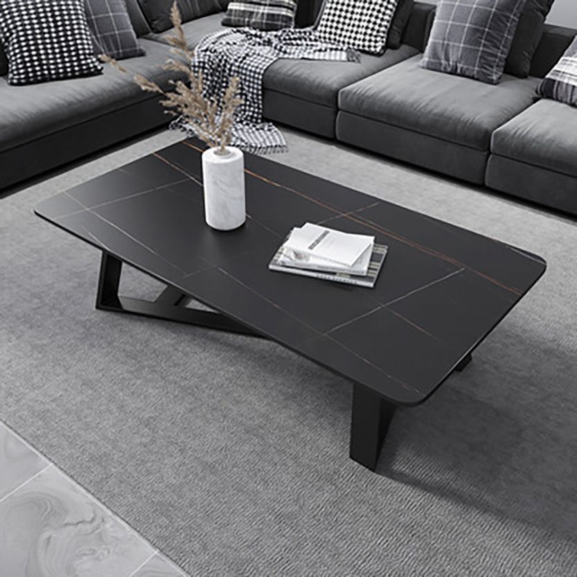 Mesa de centro rectangular contemporánea Mesa de cóctel de mármol con caballete