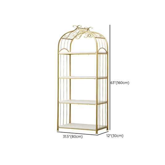 Glam Open Vertical Bookshelf Metal Etagere Shelf Bookcase per casa