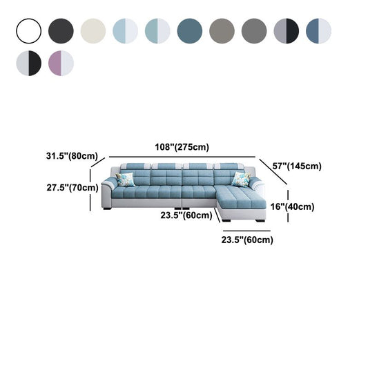 Sewn Pillow Back Sofa with Ottoman Included and Storage for Four People Clearhalo 'Furniture' 'furniture_sectionals' 'Living Room Furniture' 'Sectionals' 1200x1200_6686e173-ed25-4b4c-bd8d-03224ea8e70f