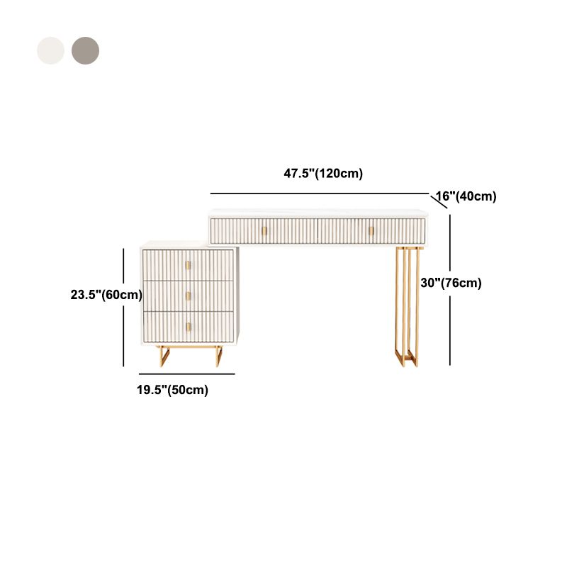 Table de vanité de 29,92 "avec tiroirs en pierre de maquillage en pierre