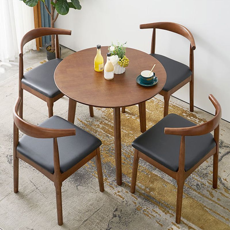 Table à manger ronde en bois massif d'hévéa, pour salle à manger