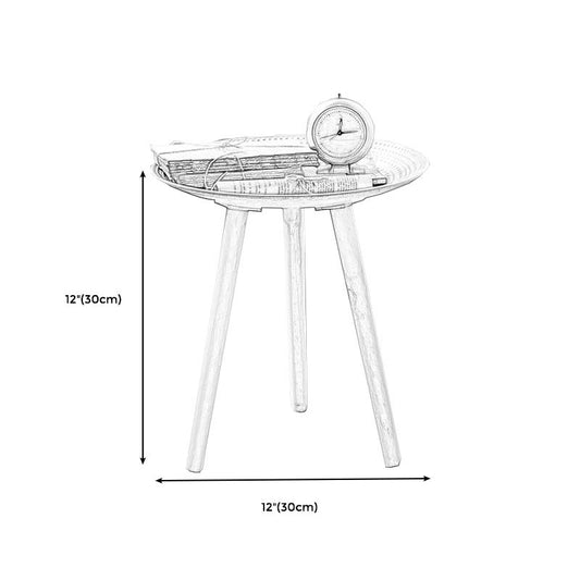 Modern White Wooden Coffee Table Round Coffee Table with Three Legs Clearhalo 'Coffee & Accent Tables' 'Coffee Tables' 'coffee_tables' 'furn' 'furn_coffee_tables' 'Furniture' 'furniture_coffee_tables' 'Living Room Furniture' 1200x1200_6688e337-f261-4351-8889-cd5008682a48