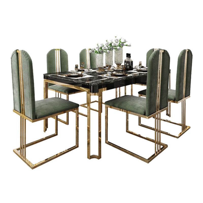 Rectangle Stone Top Dining Table Traditional Luxury Table with 4 Legs Clearhalo 'Dining Tables & Seating' 'Dining Tables' 'dining_table' 'furn' 'furn_dining_table' 'Furniture' 'furniture_dining_table' 'Kitchen & Dining Furniture' 'kitchen' 'kitchen_dining_table' 1200x1200_6689d81a-e249-4b35-bddd-ab780cd1d4e3