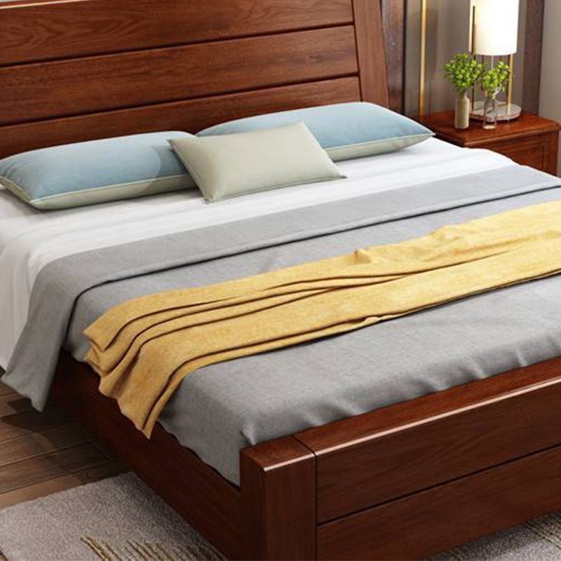 84.65 inch Wide Traditional Panel Bed Walnut Bed with Headboard Clearhalo 'Bedroom Furniture' 'Beds' 'furn' 'furn_beds' 'Furniture' 1200x1200_668aa4d8-eb3f-482c-8d5f-23978f5ca8de