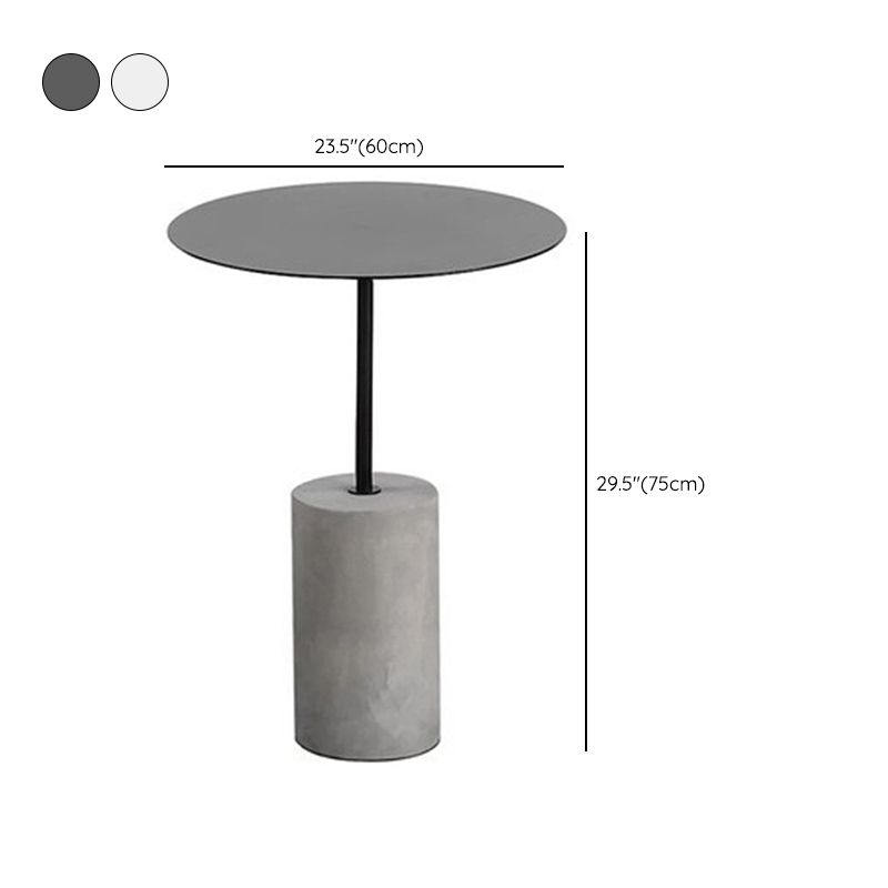 No Distressing End Table Set Modern Round Pedestal Concrete End Table