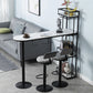 Glam Iron Bar Table Faux Marble White Top 41.3"H Bistro Table with Wine Rack Clearhalo 'Bar Furniture' 'Bar Tables' 'bar_tables' 'furn' 'furn_bar_tables' 'Furniture' 'furniture_bar_tables' 'Kitchen & Dining Furniture' 1200x1200_668b58ee-6462-48a7-9f3e-7cba7308577d