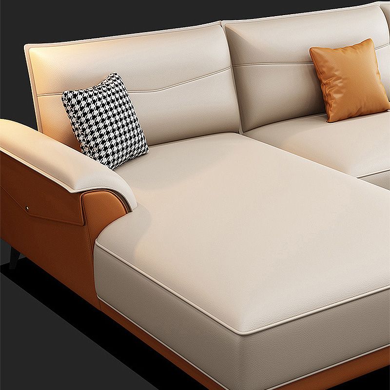 Modern Pillow Top Arm Sectional 35.43"High Cushion Back Sofa and Chaise Clearhalo 'furn' 'furn_sectionals' 'Furniture' 'furniture_sectionals' 'Living Room Furniture' 'Sectionals' 1200x1200_668b5a10-7426-45e0-8e2f-74cba55c3a28