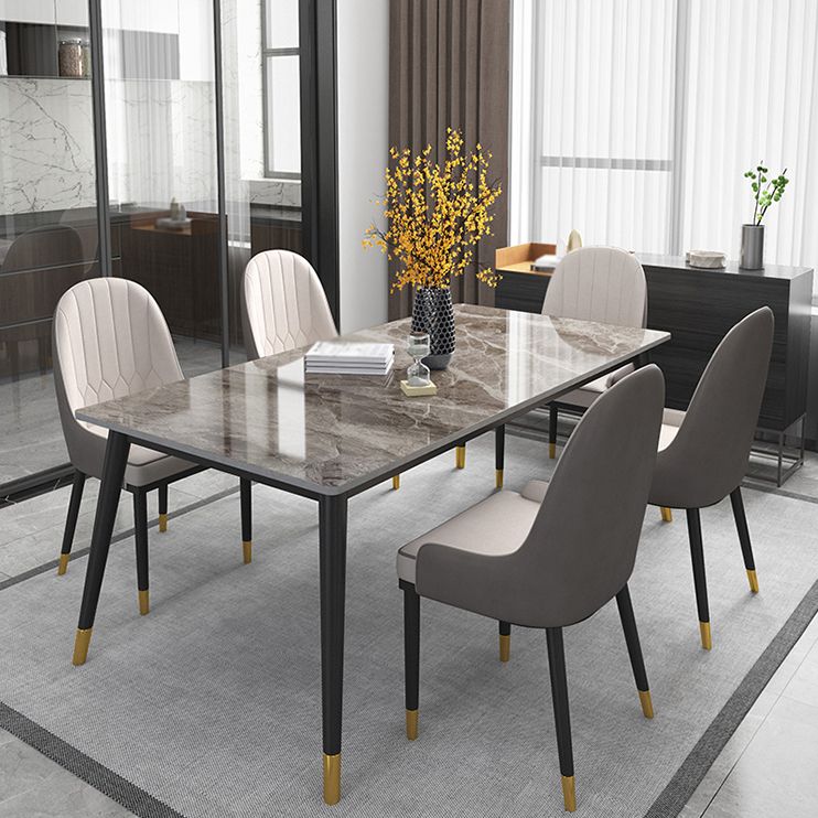 Glam Style 1/5/7 Pieces Dining Set with Stone Table Dining Furniture for Living Room Clearhalo 'Dining Room Sets' 'Dining Tables & Seating' 'dining_room_set' 'furn' 'furn_dining_room_set' 'Furniture' 'furniture_dining_room_set' 'Kitchen & Dining Furniture' 'kitchen&dining_furn' 'kitchen' 1200x1200_668c630d-7995-46f3-ba8b-653286973860