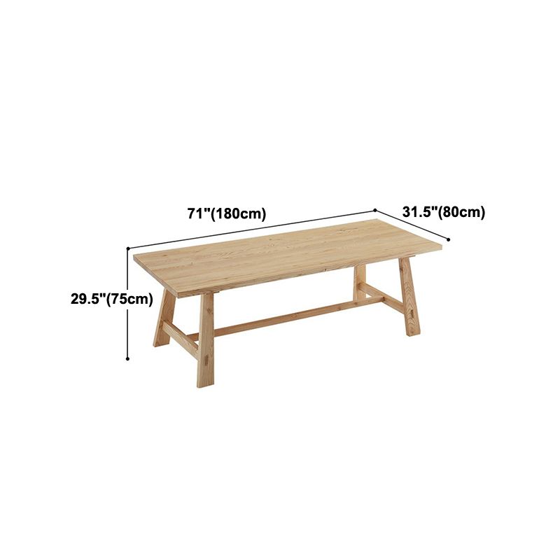 Industrial Khaki Rectangle Dining Table Standard Solid Wood Dining Table with Trestle Base Clearhalo ' dining_table' 'Dining Tables & Seating' 'Dining Tables' 'furn' 'furn_dining_table' 'Furniture' 'furniture_dining_table' 'Kitchen & Dining Furniture' 'kitchen&dining_furn' 'kitchen' 'kitchen_dining_table' 1200x1200_668d29ef-6ec0-4553-a463-c0cd7f94e563