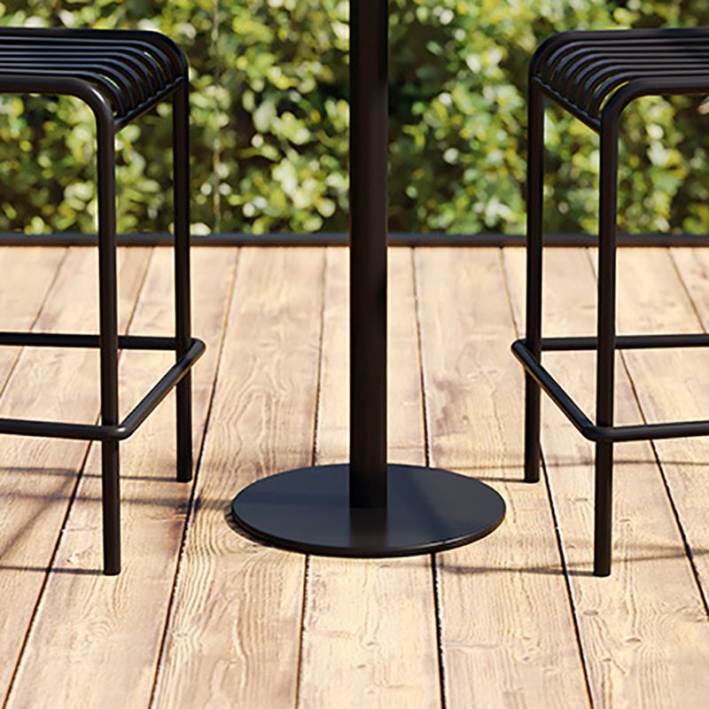 Round Metal Bar Table 41.3"H Industrial Style Outdoor Bar Stool Table with Pedestal