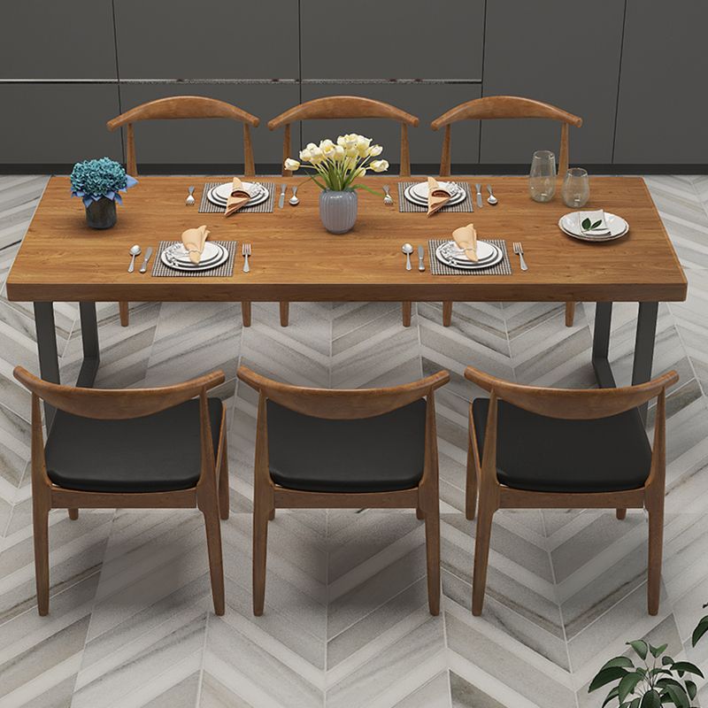 Industrial Style Pine Solid Wood Dining Table Sled Base Rectangle Table for Home Clearhalo ' dining_table' 'Dining Tables & Seating' 'Dining Tables' 'furn' 'furn_dining_table' 'Furniture' 'furniture_dining_table' 'Kitchen & Dining Furniture' 'kitchen&dining_furn' 'kitchen' 'kitchen_dining_table' 1200x1200_66924957-3f4e-4b23-b63b-848c8a2df297