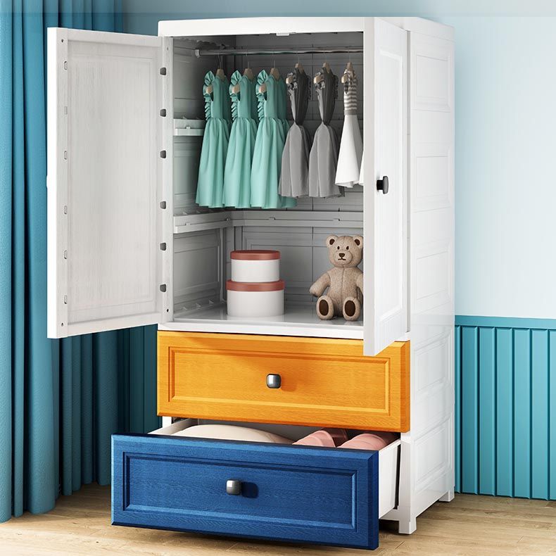 Plastic Wardrobe Armoire Contemporary Hinged Wardrobe Cabinet Clearhalo 'Armoires & Wardrobes' 'armoires_wardrobes' 'Bedroom Furniture' 'furn' 'furn_armoires_wardrobes' 'Furniture' 1200x1200_6693386d-4acb-47ce-9d5e-390830cc14db