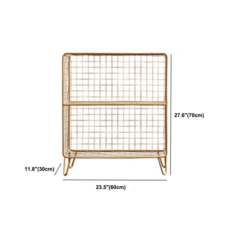 Libreria in acciaio con ripiani da 12 "W Gold Chiusure Back Bookcase per soggiorno
