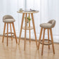 Natural Finish Pub Table Set 1/3 Pieces Bar Set with Wooden Stools