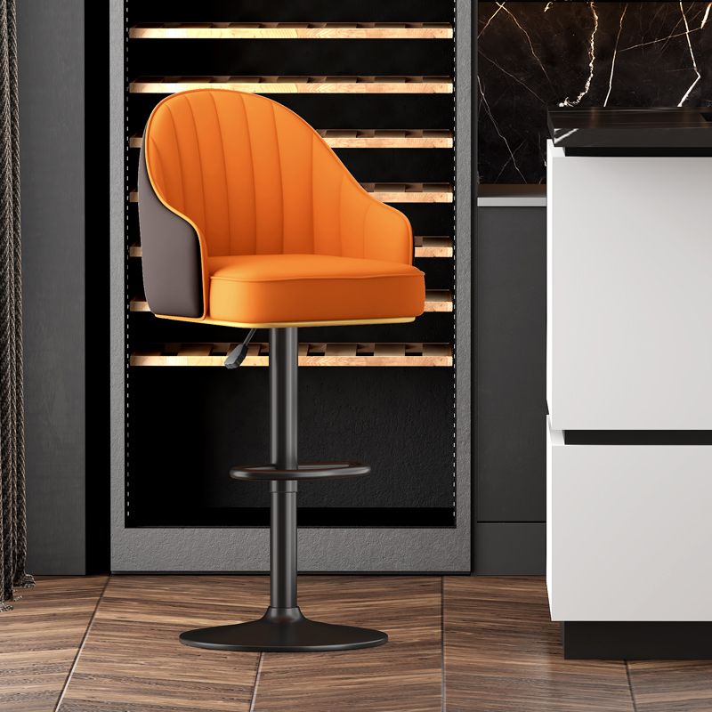 Adjustable Height Counter & Bar Stool Indoor Leather Bucket Footrest Stool Clearhalo 'Bar Furniture' 'Bar Stools' 'bar_stools' 'furniture_bar_stools' 'Kitchen & Dining Furniture' 'kitchen&dining_furn' 'kitchen' 'kitchen_furn' Furniture' 1200x1200_66944c8f-6510-4a04-8eb7-9df2f6d6e48d
