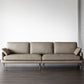 Modern Pillow Top Arm Sofa Faux/Genuine Leather Sofa in Gray
