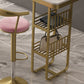 Glam Style Bar Table Artificial Marble Pub Table with Shelf for Dining Room, Only Table Clearhalo 'Bar Furniture' 'Bar Tables' 'bar_tables' 'furn' 'furn_bar_tables' 'Furniture' 'furniture_bar_tables' 'Kitchen & Dining Furniture' 1200x1200_669663c2-240b-4cb7-b321-c85677bd9863