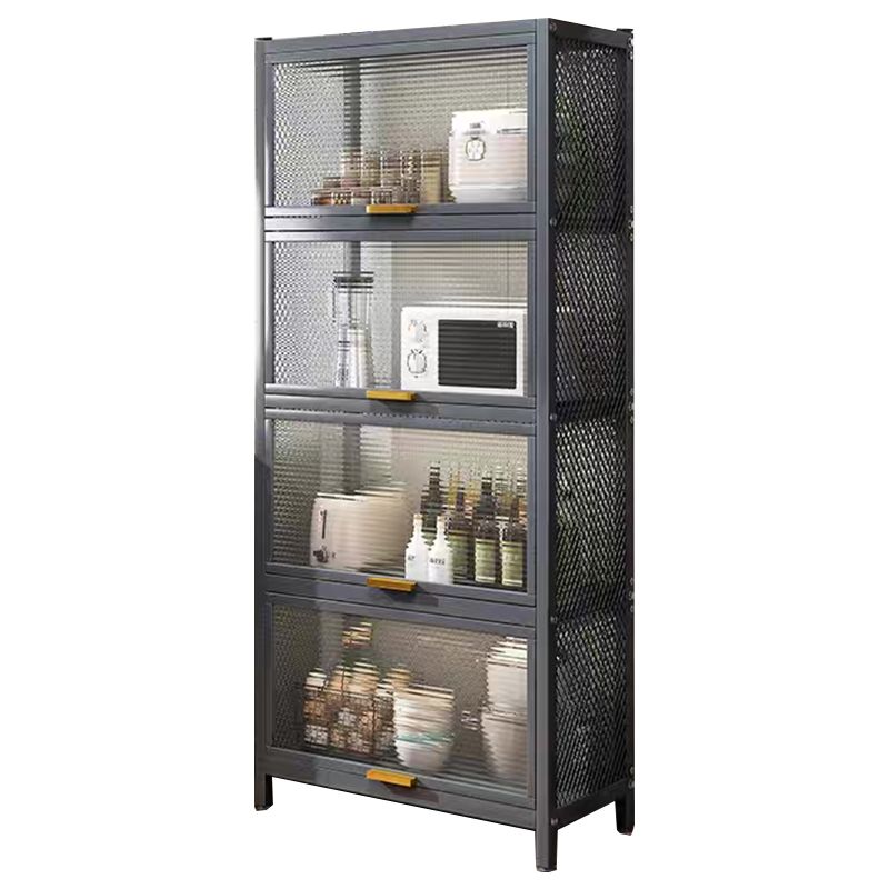 Serveur de restauration en métal et en plastique serveur de buffet noir contemporain