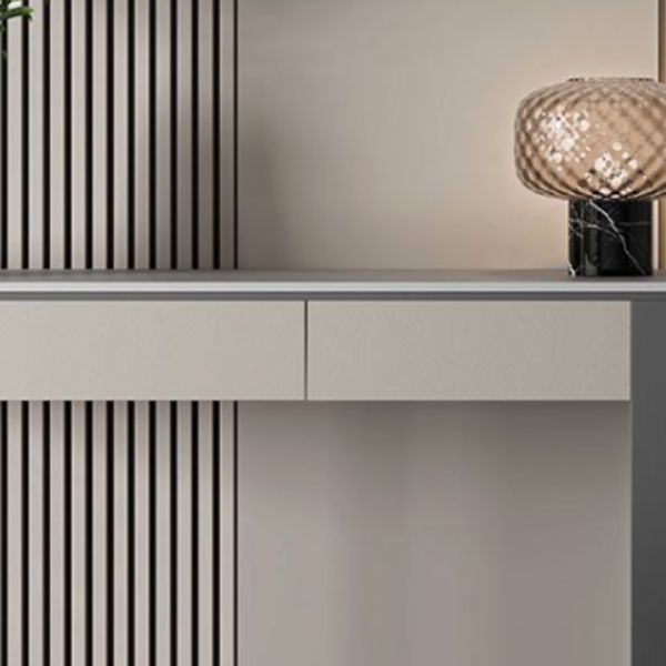 Half Moon Modern Console Table Antique Finish Console Sofa Table in Stone Clearhalo 'Console Tables' 'console_tables' 'Entry & Mudroom Furniture' 'furn' 'furn_console_tables' 'Furniture' 1200x1200_669723f1-7d4d-4acb-9dc3-b58ca305582b