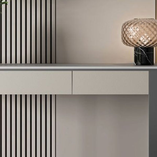 Half Moon Modern Console Table Antique Finish Console Sofa Table in Stone Clearhalo 'Console Tables' 'console_tables' 'Entry & Mudroom Furniture' 'furn' 'furn_console_tables' 'Furniture' 1200x1200_669723f1-7d4d-4acb-9dc3-b58ca305582b