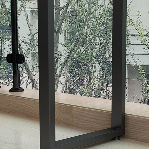 Modern Brown Wood Bistro Table with Rectangle Table Top Black Trestle Table, Only Table Clearhalo 'Bar Furniture' 'Bar Stools' 'Bar Tables' 'bar_stools' 'bar_tables' 'furn' 'furn_bar_tables' 'furniture_bar_stools' 'Kitchen & Dining Furniture' 'kitchen&dining_furn' 'kitchen' 'kitchen_furn' Furniture' 1200x1200_669739d5-3163-40b8-95e2-eb82fc9f19cd