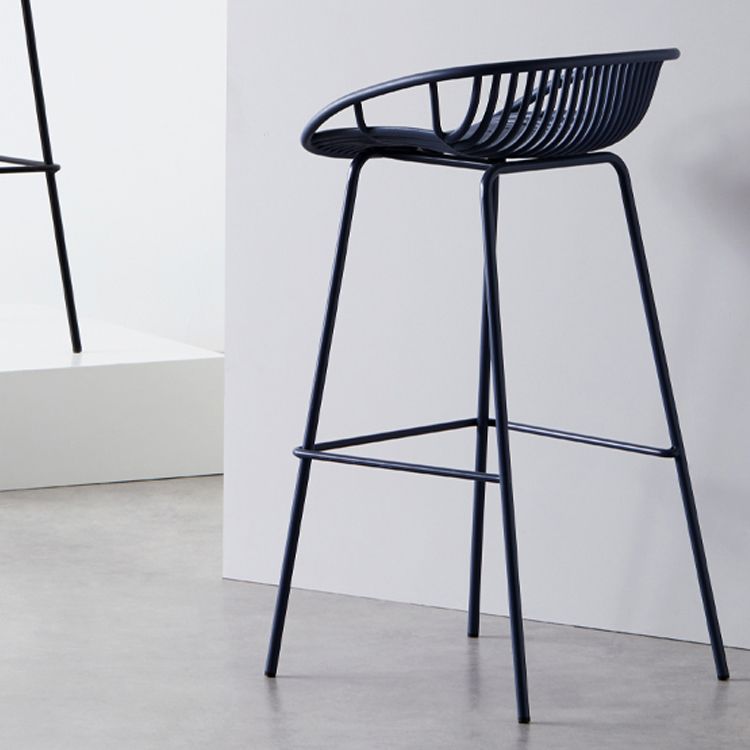 Contemporary Milk Tea Shop Footrest Stool Matte Finish Metal Barstool Clearhalo 'Bar Furniture' 'Bar Stools' 'bar_stools' 'furn' 'furn_bar_stools' 'Furniture' 'furniture_bar_stools' 'Kitchen & Dining Furniture' 1200x1200_6697dc0a-3eeb-4507-bc5d-58b994ba4c3b