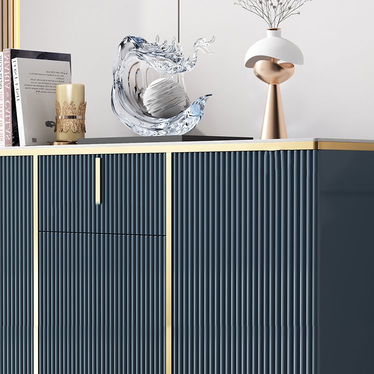 グラムスタイルのビュッフェサイドボード焼結ストーントップサーバードアとダイニングルーム用の引き出し付き