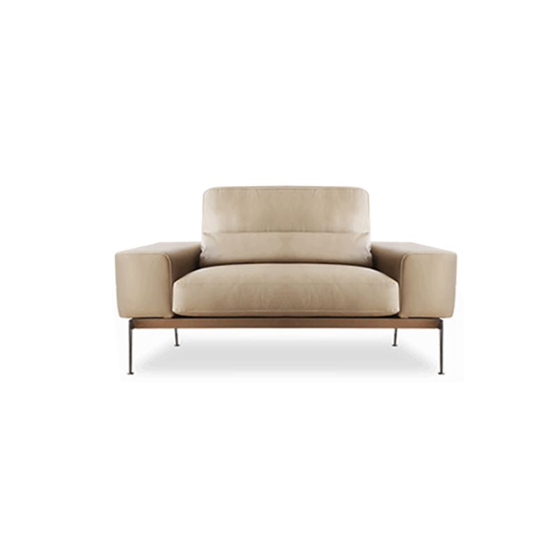 32" High Genuine Leather Square Arm Modern Sofa with Bolster Pillows, Brown Clearhalo 'furn' 'furn_sofas' 'Furniture' 'furniture_sofas' 'kitchen' 'kitchen_sofas' 'Living Room Furniture' 'Sofa' 'sofas' 1200x1200_669911ae-043f-440e-bfe6-ea4948ed5d8a