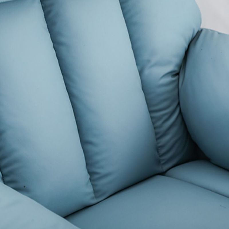 Recarqueur standard de couleur unie contemporaine avec bras en faux cuir / mélange en lin