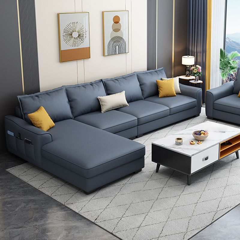 35.4 "H Faux Leder ausgestattetem Armsofa & Chaise für Wohnzimmer