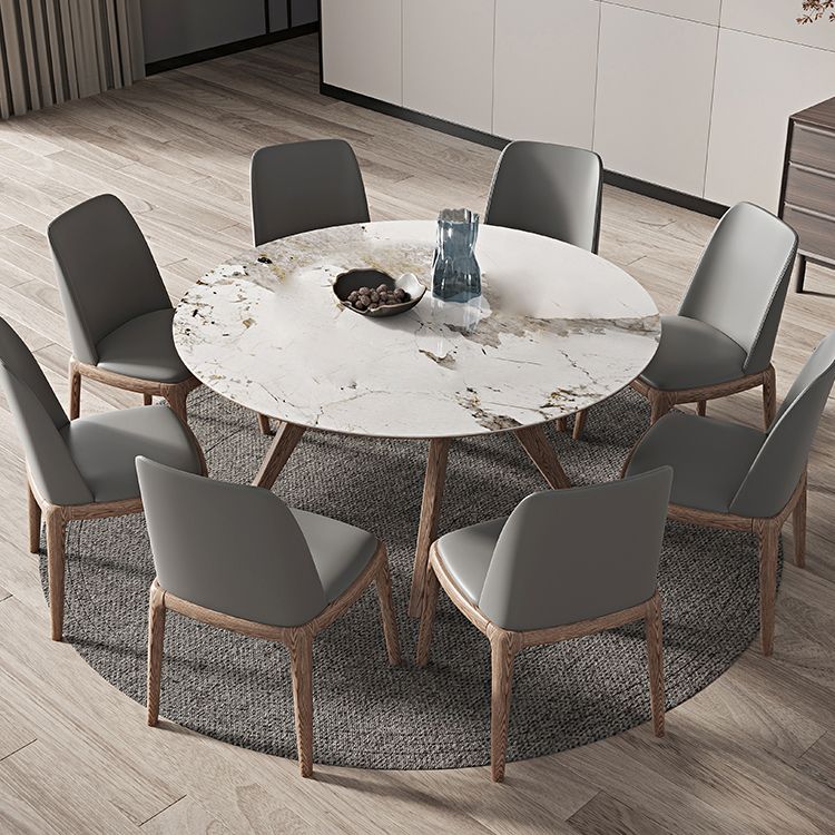Round Dining Table Set 1/4/5 Pcs Solid Wood Frame Solid Wood Frame Clearhalo 'Dining Room Sets' 'Dining Tables & Seating' 'dining_room_set' 'furn' 'furn_dining_room_set' 'Furniture' 'Kitchen & Dining Furniture' 1200x1200_669d8638-5f3a-432e-ae2f-c482c1169aec