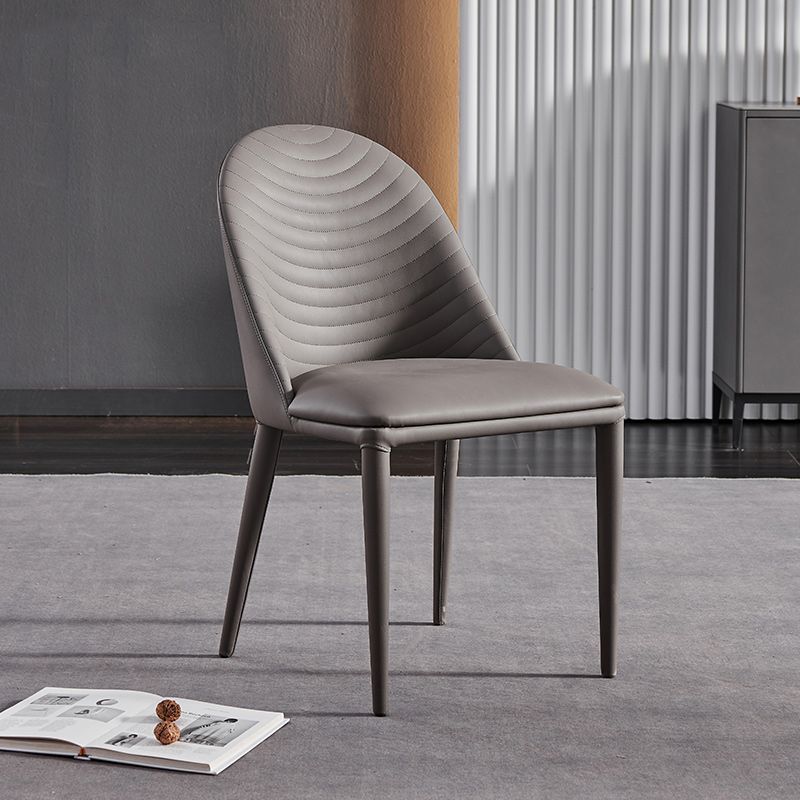 Minimalist Style Solid Back Armless Dining Chairs Leather Dining Chairs Clearhalo 'Dining Chairs' 'Dining Tables & Seating' 'dining_chair' 'furn' 'furn_dining_chair' 'Furniture' 'Kitchen & Dining Furniture' 1200x1200_669fbfd3-e2cb-4e6d-b51f-f033e714ff55