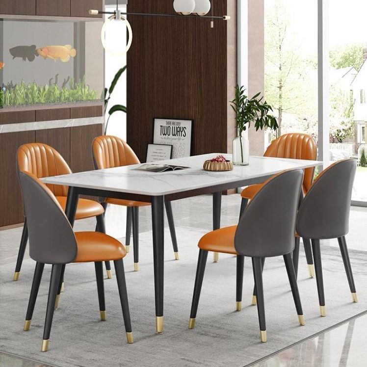 Modern Style Sintered Stone Dining Table Set 1/3/5/7 Pieces Dining Set for Home Clearhalo 'Dining Room Sets' 'Dining Tables & Seating' 'dining_room_set' 'furn' 'furn_dining_room_set' 'Furniture' 'furniture_dining_room_set' 'Kitchen & Dining Furniture' 1200x1200_66a16cc0-b25b-451e-87d7-6cfd050eaf2e