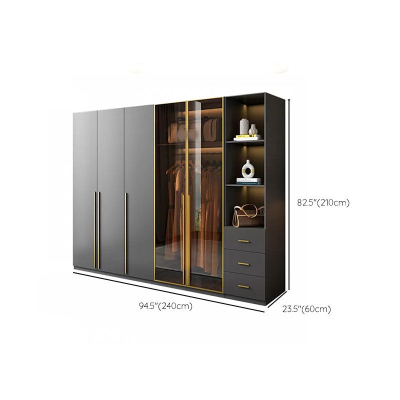 Modern Glass Wardrobe Wardrobe Armoire Wardrobe Cabinet for Home