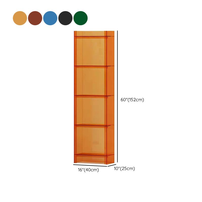 Glam Acrylic Bookcase Standard Shelf Bookshelf for Home Office 9.8" Wide Clearhalo 'Bookcases' 'furn' 'furn_bookcases' 'Furniture' 'Office Furniture' 1200x1200_66a2c1cc-c915-47c3-a26b-9518e8d227d2