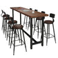 Pine Wood Bar Dining Table Industrial Rectangle Bar Table with Trestle for Cafe Clearhalo 'Bar Furniture' 'Bar Tables' 'bar_tables' 'furn' 'furn_bar_tables' 'Furniture' 'furniture_bar_tables' 'Kitchen & Dining Furniture' 1200x1200_66a38bb9-459d-444c-9151-d299aa5514b3