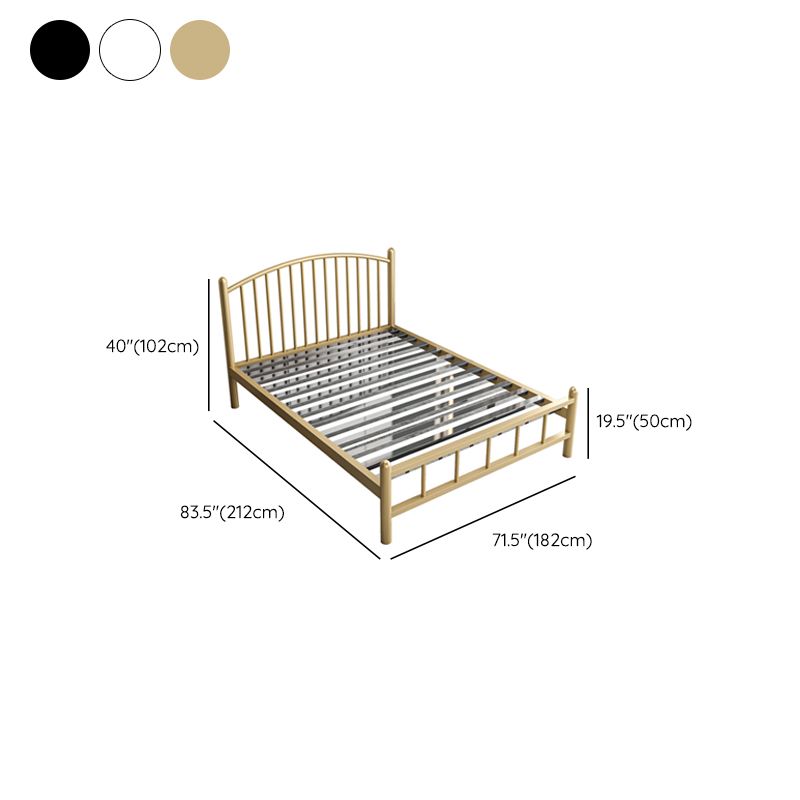 Metal Glam Slat Bed with Headboard Standard Bed with Metal Legs Clearhalo 'Bedroom Furniture' 'Beds' 'furn' 'furn_beds' 'Furniture' 1200x1200_66a59871-6b87-4471-9f30-b18f25e72dae