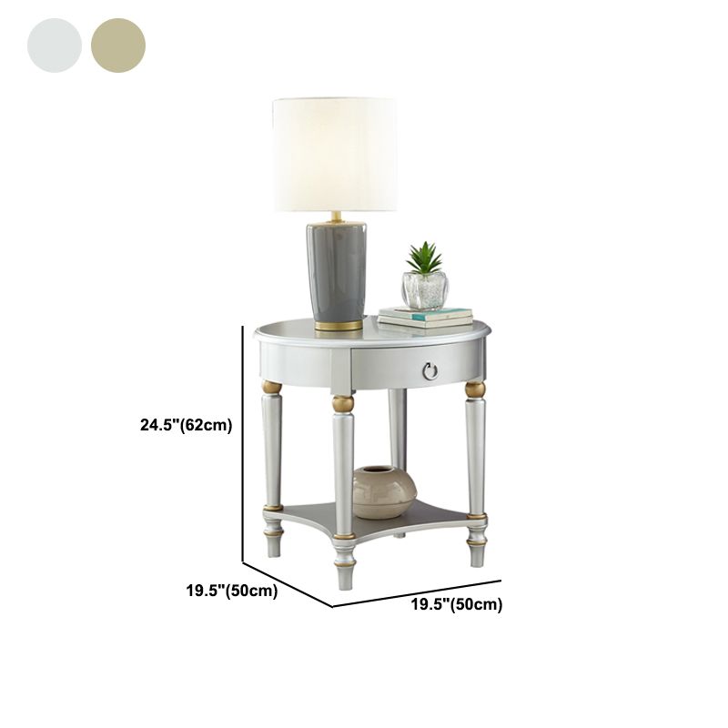 Traditional 24.4" Tall 3 Legs End Table Round End Table with Storage Clearhalo 'Coffee & Accent Tables' 'End & Side Tables' 'end_side_tables' 'furn' 'furn_end_side_tables' 'Furniture' 'Living Room Furniture' 1200x1200_66a5a55f-8d94-4d03-95c4-a524e1af4659