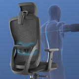 Moderne zwarte bureaustoel vaste armen verstelbare stoelhoogte bureau stoel met wielen