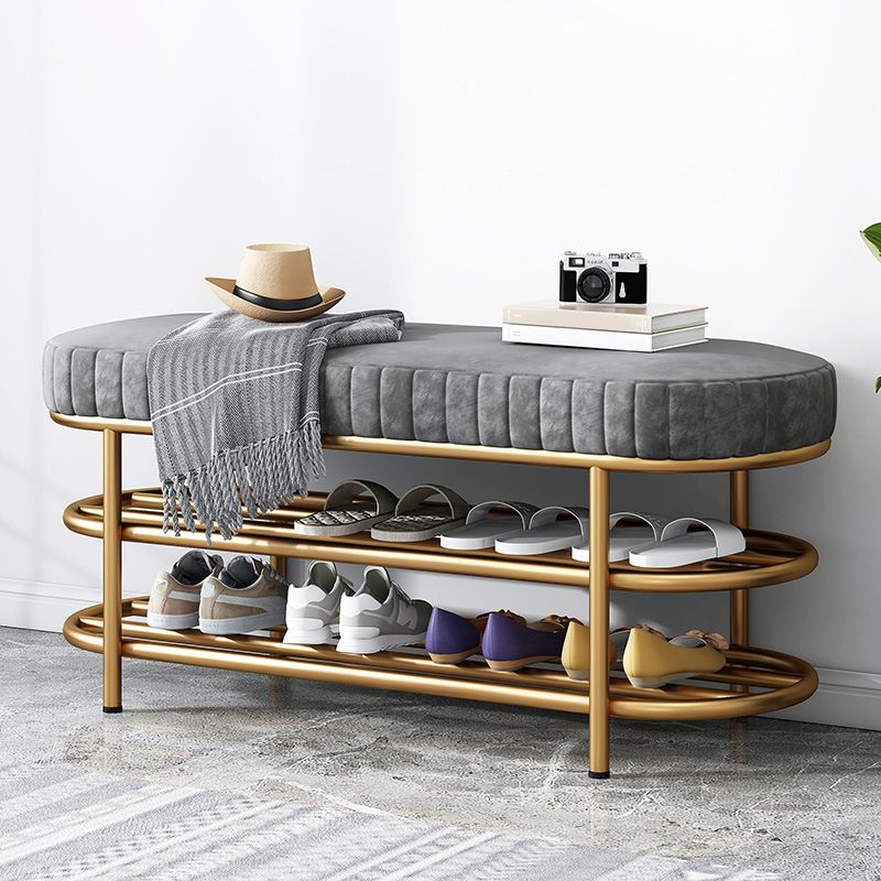 Glam 14.5" W Seating Bench Cushioned Shoe Storage Entryway and Bedroom Bench Clearhalo 'Benches' 'Chairs & Seating' 'furn' 'furn_benches' 'Furniture' 'Living Room Furniture' 1200x1200_66a77f41-2343-48a0-a3a9-37c0e1127113