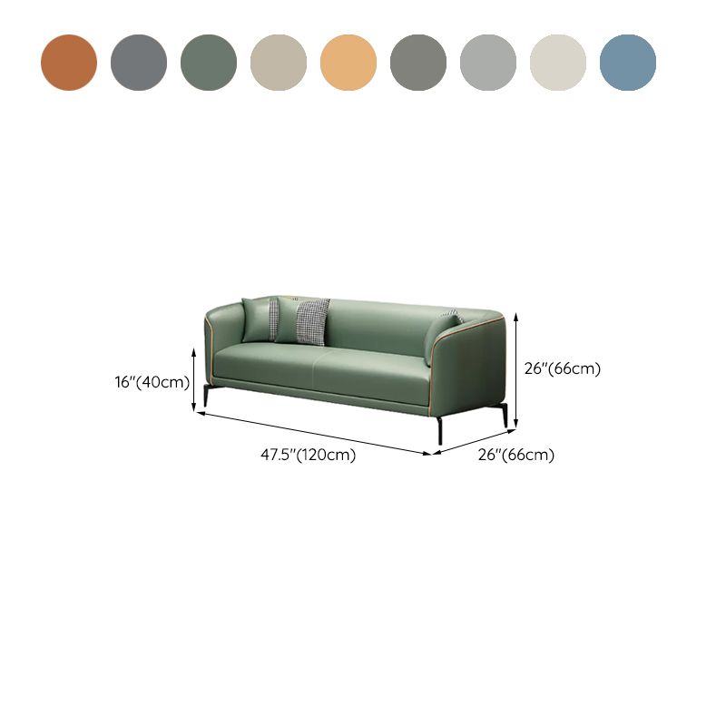 Schuine arm faux lederen sofa Nordic 26 "h zitplaatsen met een enkel kussen