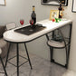 Modern White Wood Bar Table with Specialty Table Top Black Pedestal Table - 42" H Clearhalo 'Bar Furniture' 'Bar Tables' 'bar_tables' 'furn' 'furn_bar_tables' 'Furniture' 'furniture_bar_tables' 'Kitchen & Dining Furniture' 1200x1200_66ab5692-5be9-40c8-9bd0-cc744d139561