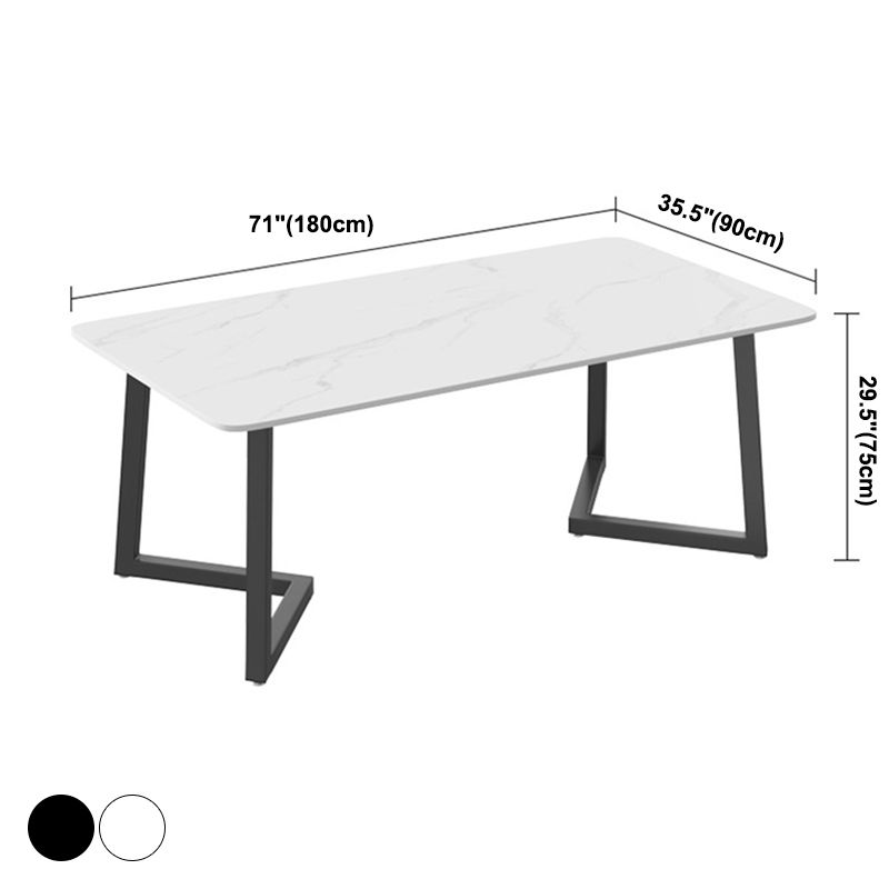 Modern Rectangle Dining Table Sintered Stone Dining Table with Double Pedestal Clearhalo ' dining_table' 'Dining Tables & Seating' 'Dining Tables' 'furn' 'furn_dining_table' 'Furniture' 'furniture_dining_table' 'Kitchen & Dining Furniture' 'kitchen&dining_furn' 'kitchen' 'kitchen_dining_table' 1200x1200_66ae3d3a-602b-4332-ba61-72fcb8e07d96