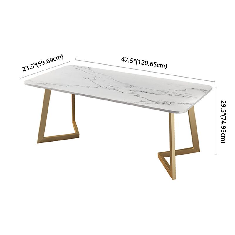 Fixed Sintered Stone Dining Room Set with Metallic 4 Legs Table Dining Room Furniture for Home Clearhalo 'Dining Room Sets' 'Dining Tables & Seating' 'dining_room_set' 'Furniture' 'furniture_dining_room_set' 'Kitchen & Dining Furniture' 'kitchen&dining_furn' 'kitchen' 1200x1200_66afeafc-45e5-4681-b1a2-5ced53d10ad0