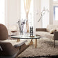 Triangle Glass Coffee Table Modern Minimalist Coffee Table for Living Room