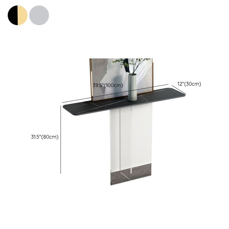 Tavolo della console contemporanea a forma di rettangolo oro/console in pietra nera